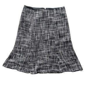 Reitmans Black and White Tweed Tweed A-Line Skirt Career Work Business size 7